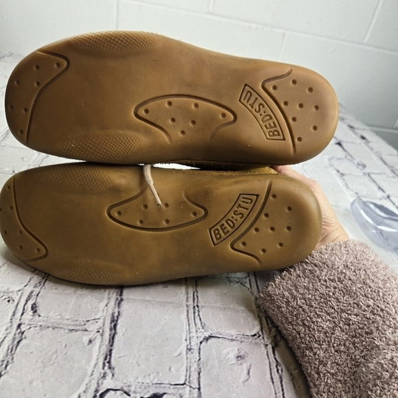 Bed Stu tan yellow pebbled leather moccasin chukka ankle boots main image 4